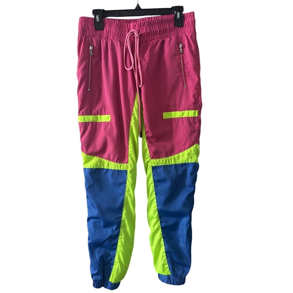 EPTM Women's SZ 32 M Jogger Pants Neon Streetwear Gorpcore 80 Break Dancing GUC